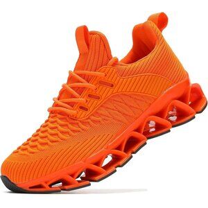 Women Orange Slip-On Walking Running Shoes Blade Sneakers Non-Slip Comfort